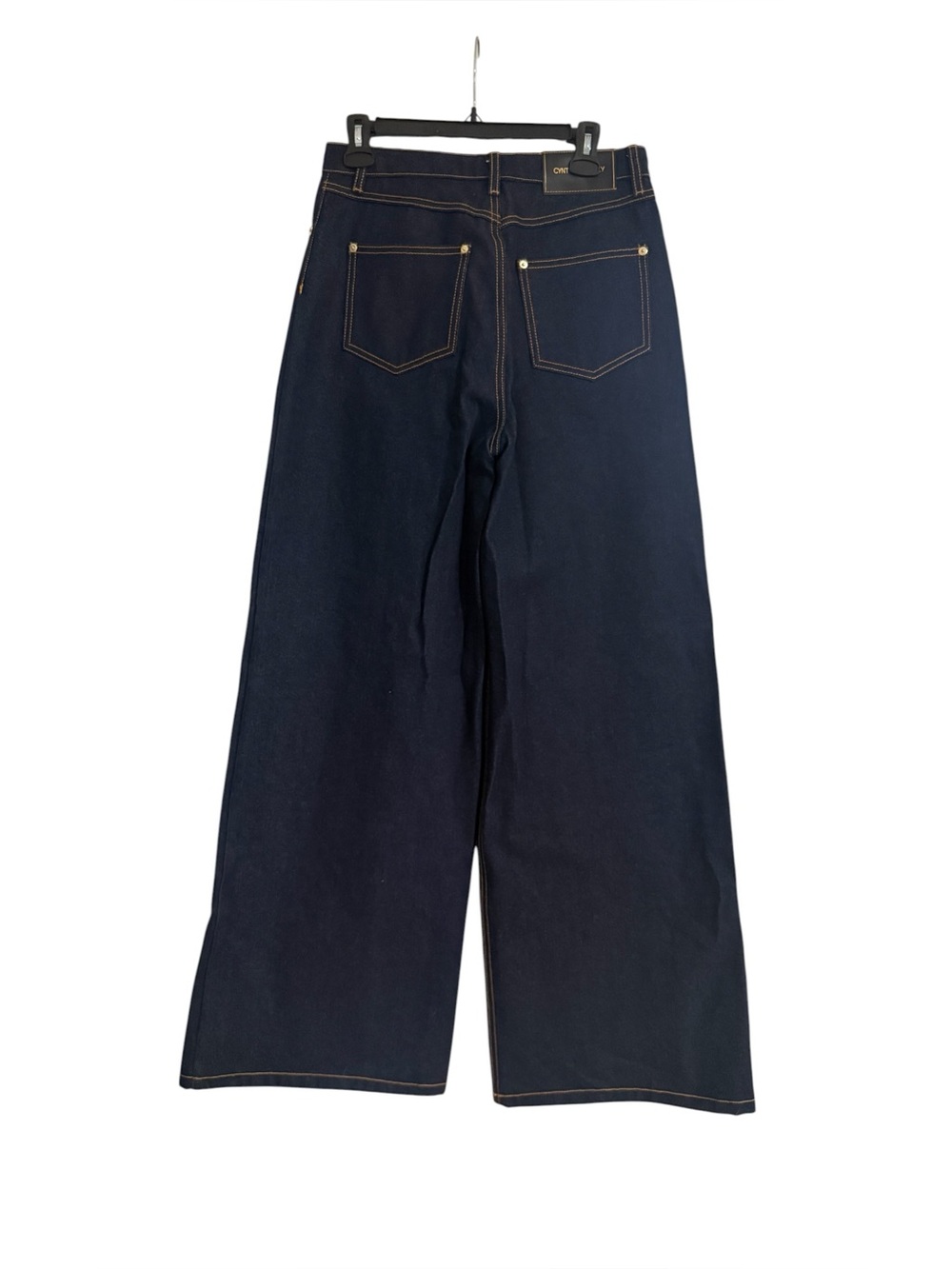 NWT Cynthia Rowley Embroidered Wide-Leg Jean in Dark Wash Size 28 - Picture 7 of 10